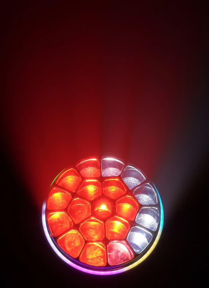 W09 programmed multi-color nineteen-cell pixel effect