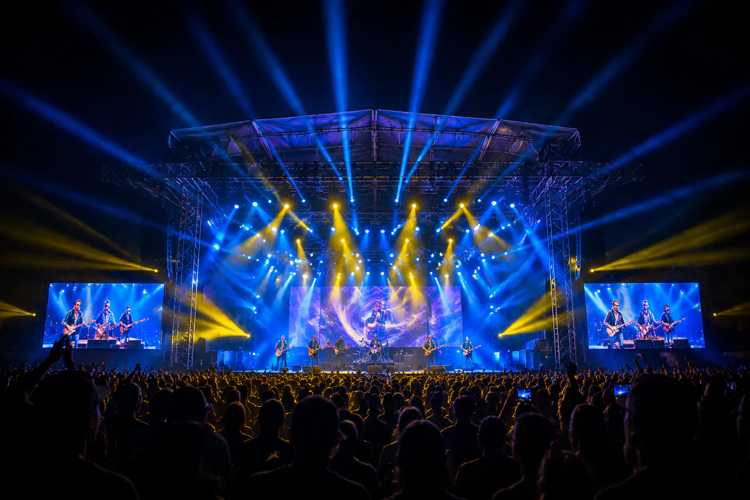 Blue concert-stage wash lighting application