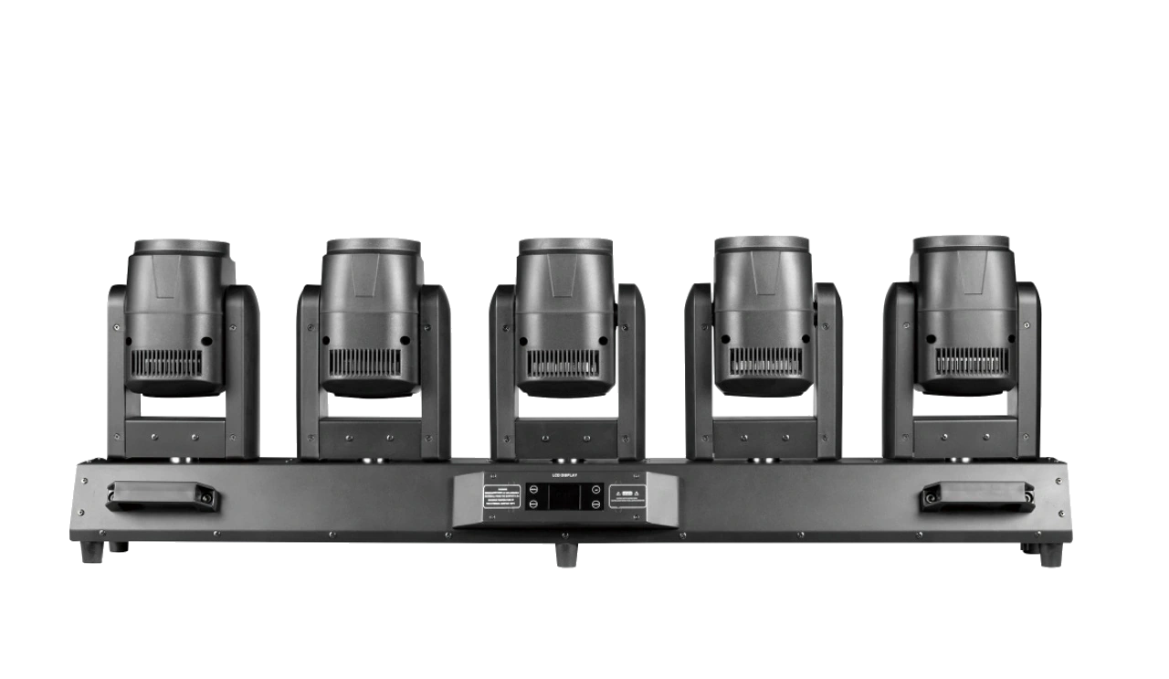 AL0580T 5x80W LED Tornado Moving Head straight rear view