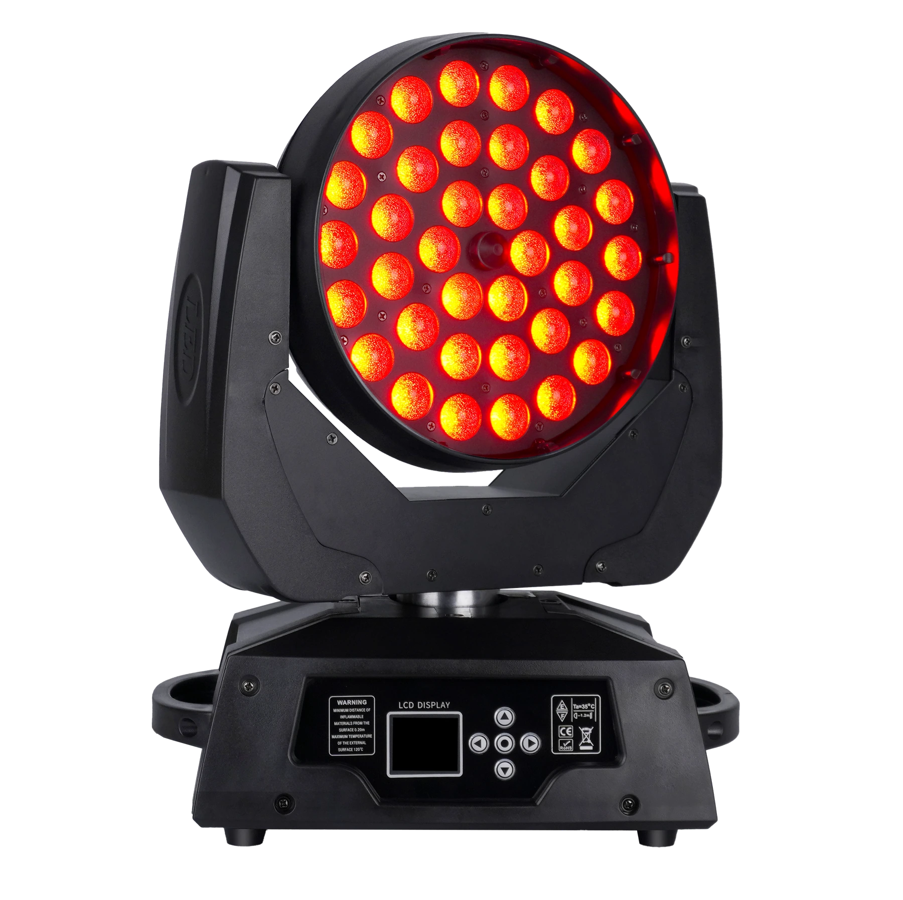 AL1036WZ 36x12W LED wash moving head red output front view