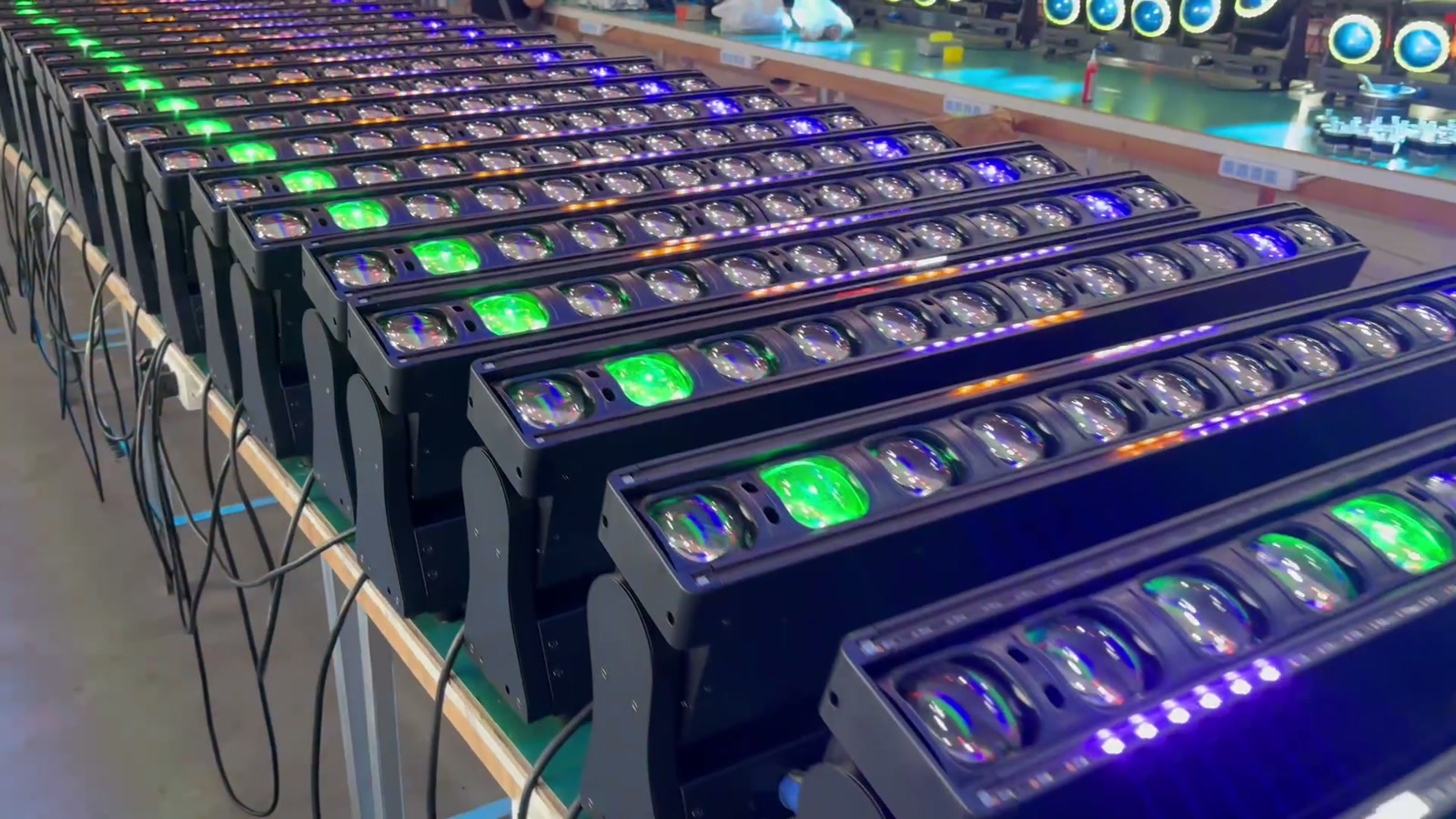 Aolait LED moving bars organized during production preparation
