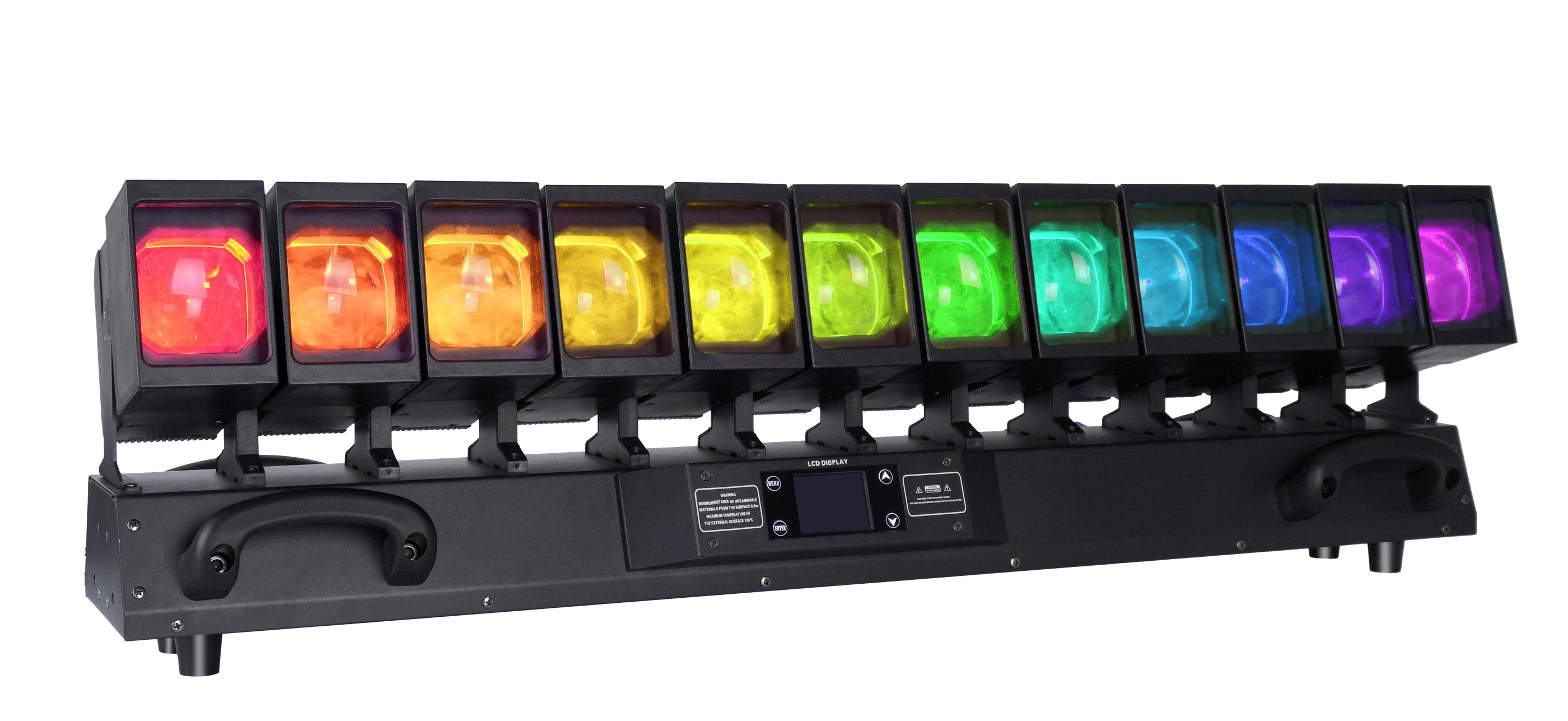 AL1260WV 12x60W RGBW LED Moving Head Waver rainbow front view