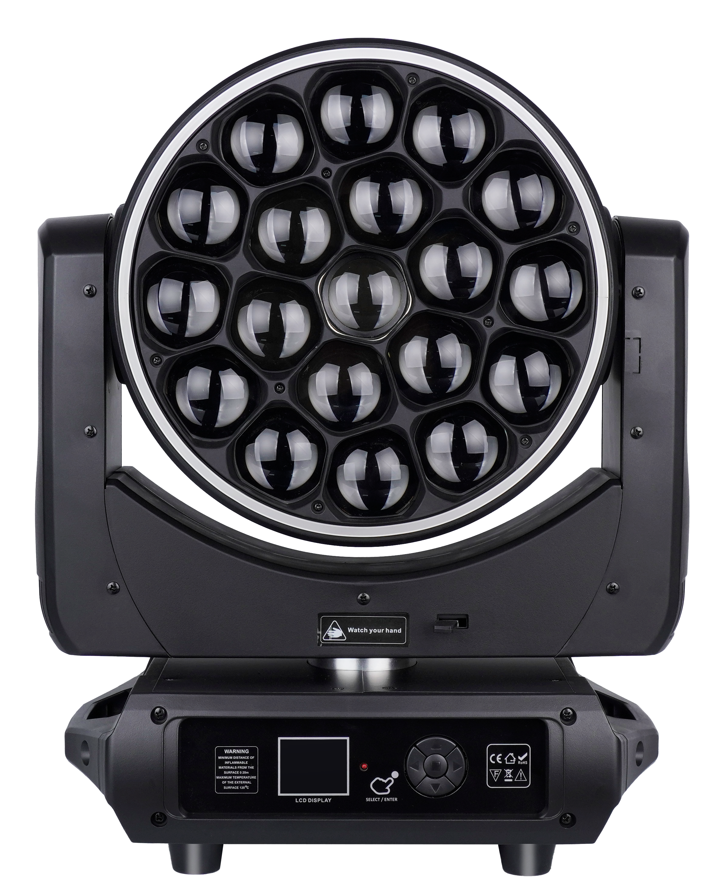 AL1940WZ nineteen-cell LED Bee Eye moving head front view