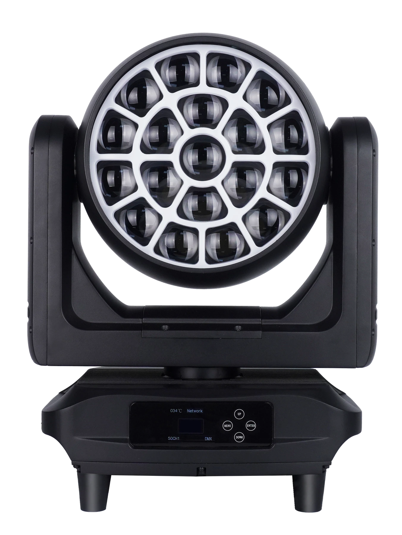 AL1950WX LED wash moving head unlit front view