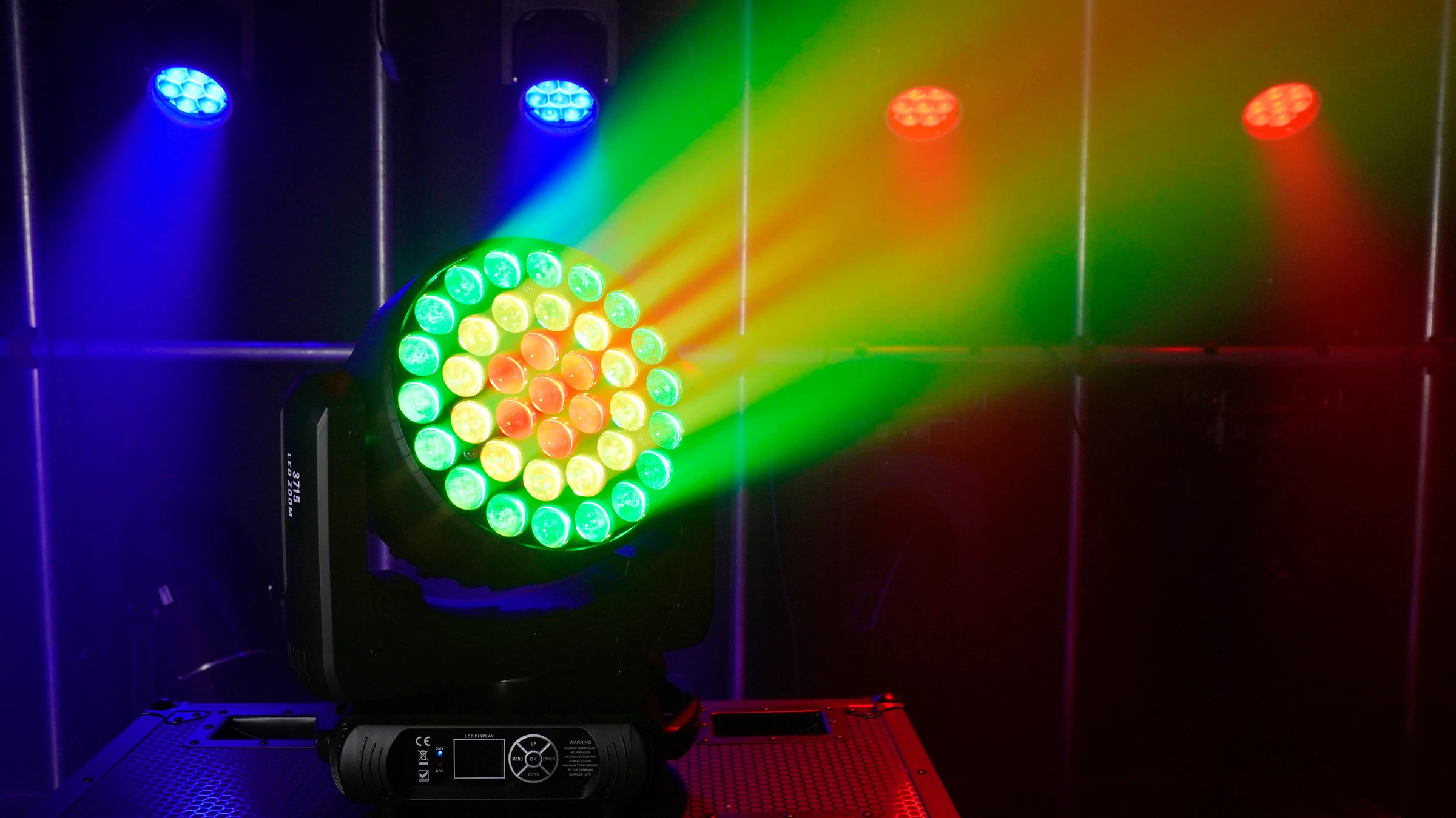AL3715WZ RGBW zoom wash moving head multicolor output demonstration