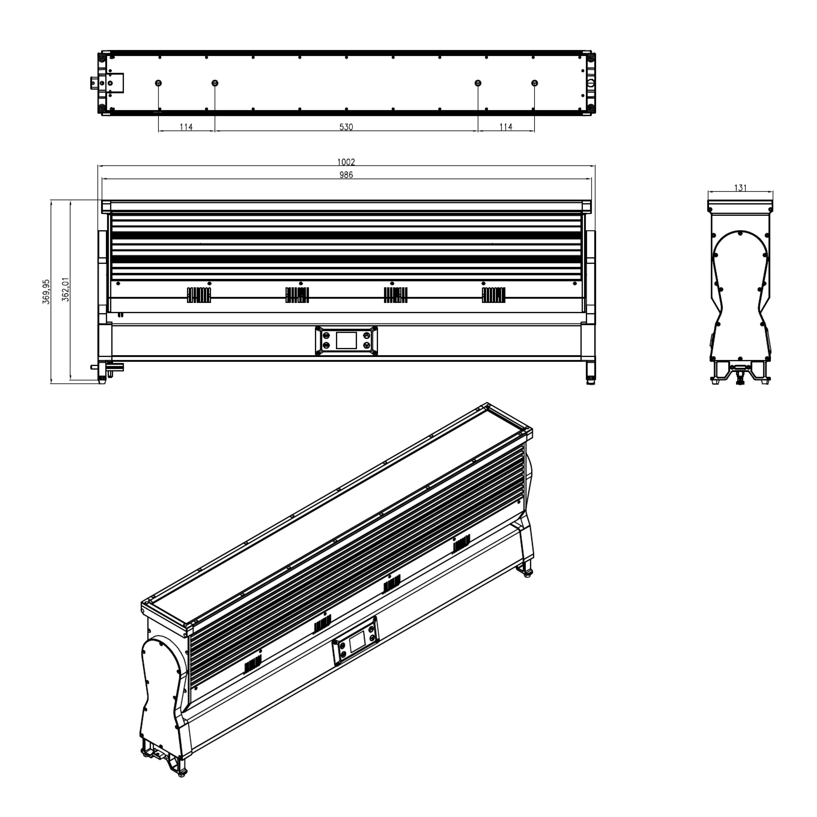ALP1060WB product dimension drawing used in mechanical development